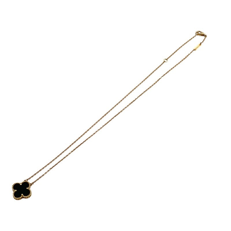 【Van Cleef & Arpels】ヴァンクリーフ&アーペル ヴィンテージ アルハンブラ ネックレス K18イエローゴールド レディース オニキス 750 保証書付