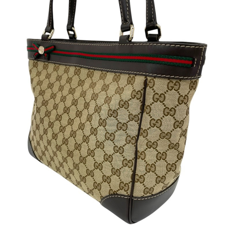 【GUCCI】グッチ メイフェア 257061 ハンドバッグ GGキャンバス レディース シェリーライン リボン トート レザー