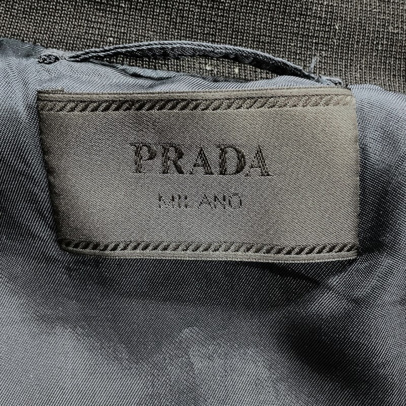 【PRADA】プラダ ボンバージャケット SGH039 ナイロンジャケット メンズ MA-1 黒 ブラック 三角プレート サイズ52