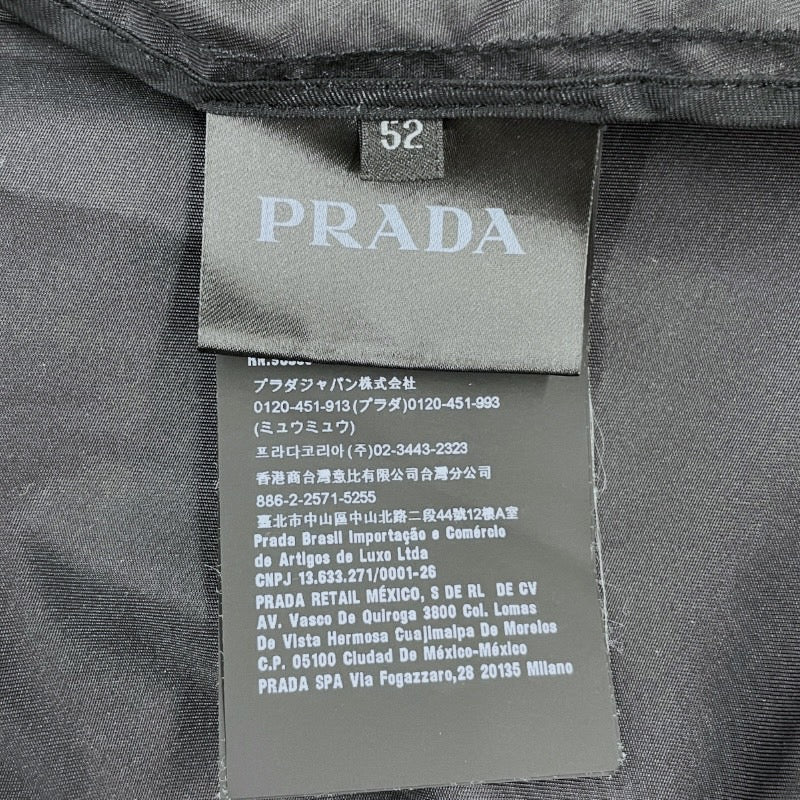 【PRADA】プラダ ボンバージャケット SGH039 ナイロンジャケット メンズ MA-1 黒 ブラック 三角プレート サイズ52