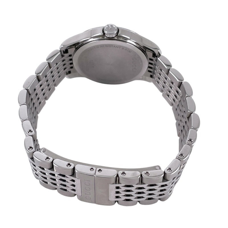 【GUCCI】グッチ Gタイムレス 12PD 126.5 腕時計 ステンレススチール レディース ピンクシェル ダイヤモンド GG文字盤