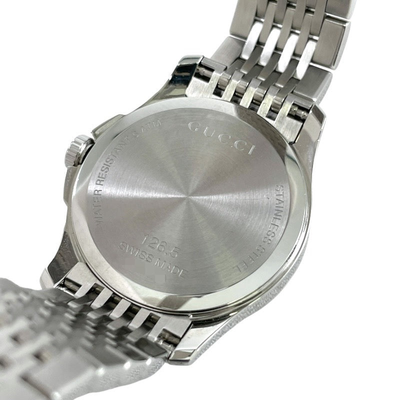 【GUCCI】グッチ Gタイムレス 12PD 126.5 腕時計 ステンレススチール レディース ピンクシェル ダイヤモンド GG文字盤