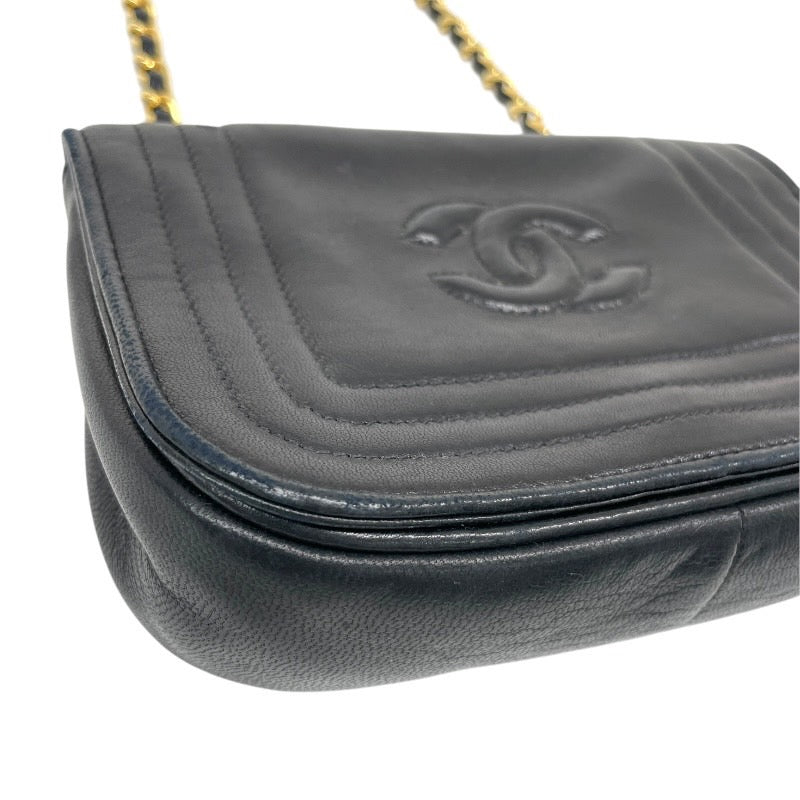 【CHANEL】シャネル ココマーク ミニバッグ ショルダーバッグ ラムスキン レディース 黒 ブラック 0番台 マグネットフラップ