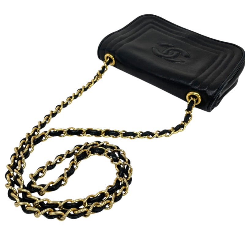 【CHANEL】シャネル ココマーク ミニバッグ ショルダーバッグ ラムスキン レディース 黒 ブラック 0番台 マグネットフラップ