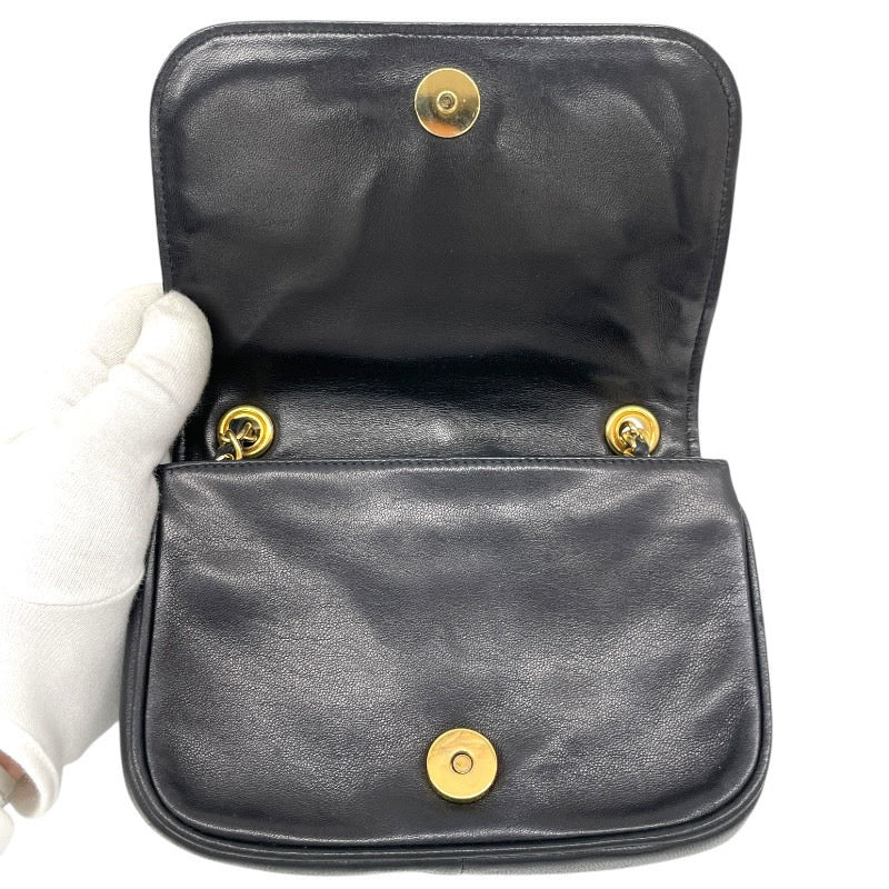 【CHANEL】シャネル ココマーク ミニバッグ ショルダーバッグ ラムスキン レディース 黒 ブラック 0番台 マグネットフラップ