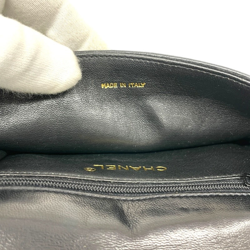 【CHANEL】シャネル ココマーク ミニバッグ ショルダーバッグ ラムスキン レディース 黒 ブラック 0番台 マグネットフラップ