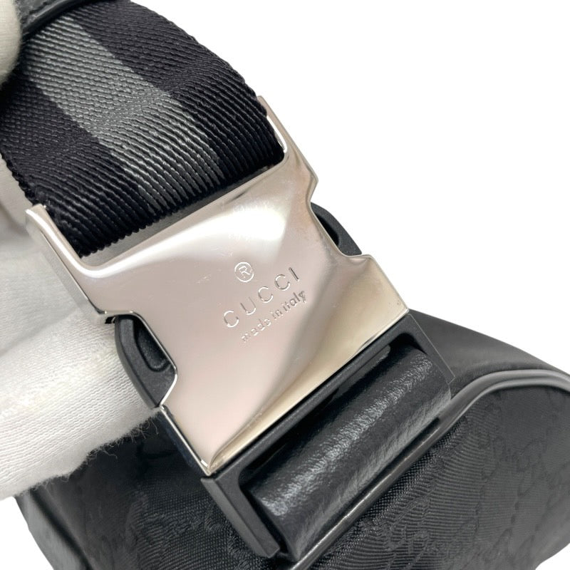【GUCCI】グッチ GGナイロン 2WAYバッグ 449182 ウエストバッグ メンズ ショルダー ヒップバッグ 黒 ブラック レディース