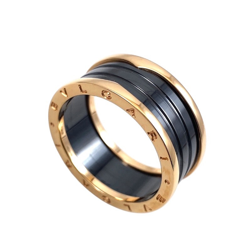 【BVLGARI】ブルガリ B-zero1 ビーゼロワン リング・指輪 K18ピンクゴールド メンズ 750PG/CE セラミック レディース 大きいサイズ