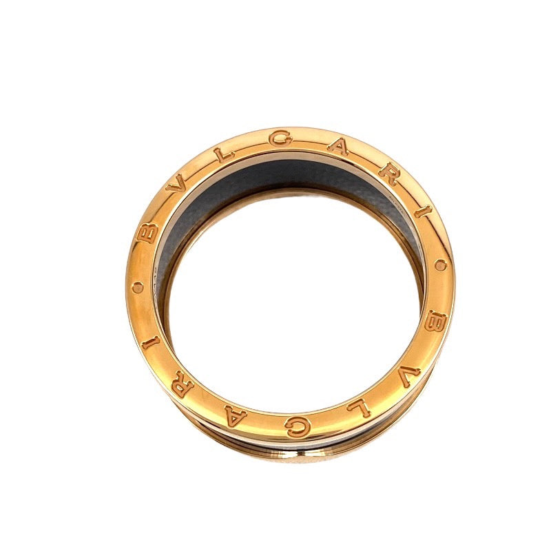 【BVLGARI】ブルガリ B-zero1 ビーゼロワン リング・指輪 K18ピンクゴールド メンズ 750PG/CE セラミック レディース 大きいサイズ