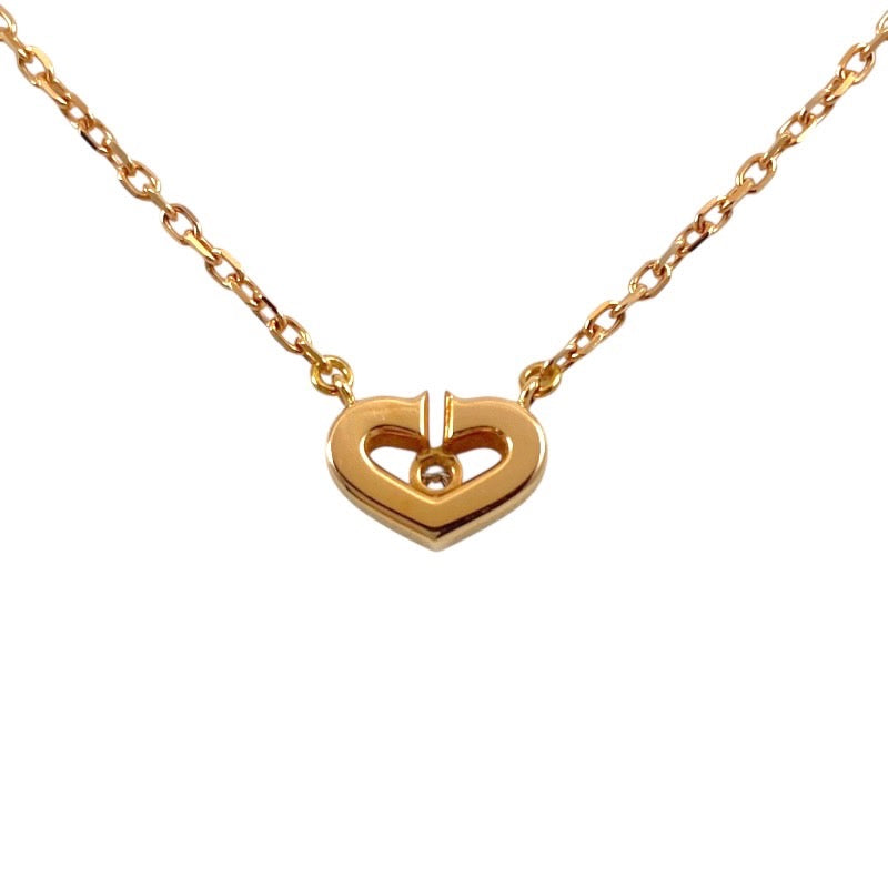 【CARTIER】カルティエ Cハート ネックレス K18ピンクゴールド レディース 750 ダイヤモンド