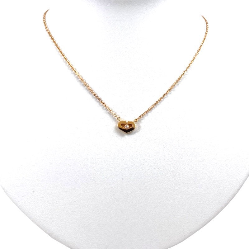 【CARTIER】カルティエ Cハート ネックレス K18ピンクゴールド レディース 750 ダイヤモンド