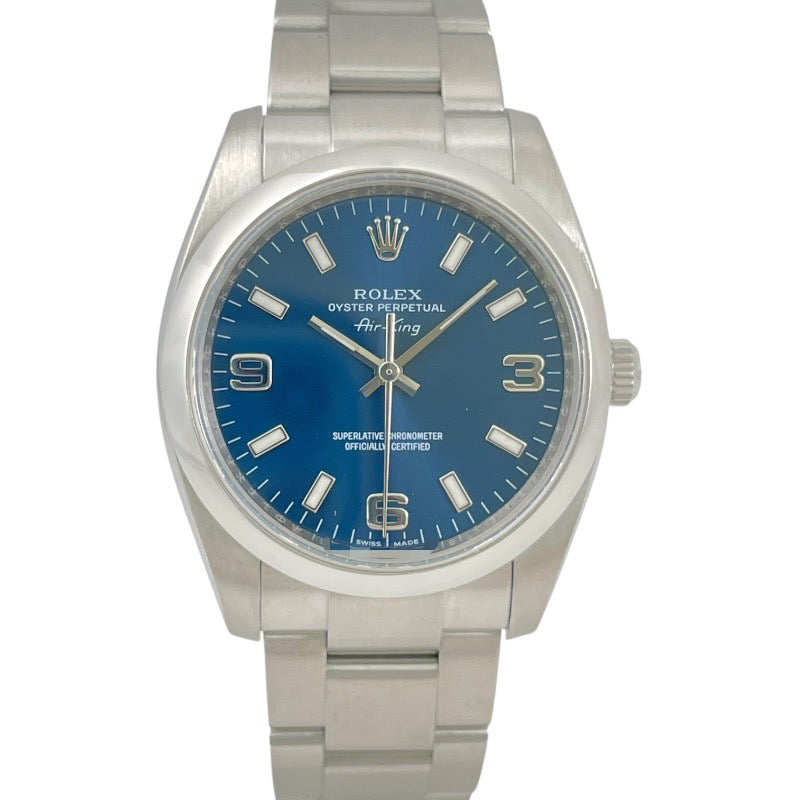 【ROLEX】ロレックス エアキング Air-King 114200 腕時計 メンズ ランダム番 2013年ギャラ 青文字盤 ブルー369