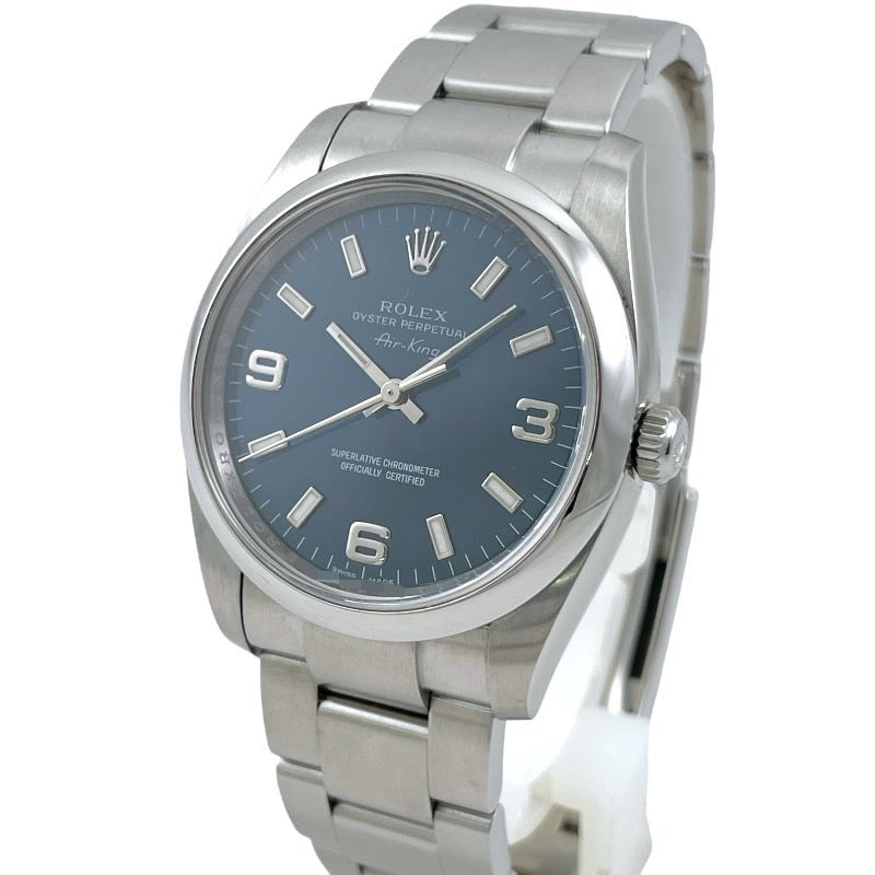 【ROLEX】ロレックス エアキング Air-King 114200 腕時計 メンズ ランダム番 2013年ギャラ 青文字盤 ブルー369