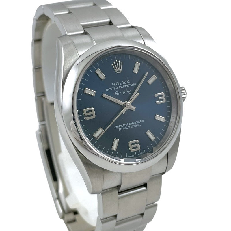 【ROLEX】ロレックス エアキング Air-King 114200 腕時計 メンズ ランダム番 2013年ギャラ 青文字盤 ブルー369
