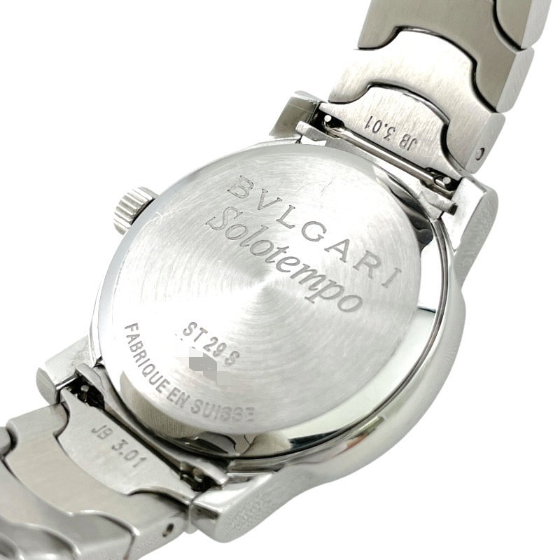 【BVLGARI】ブルガリ ソロテンポ ST29S 腕時計 ステンレススチール レディース ブラック 黒文字盤 デイト クォーツ