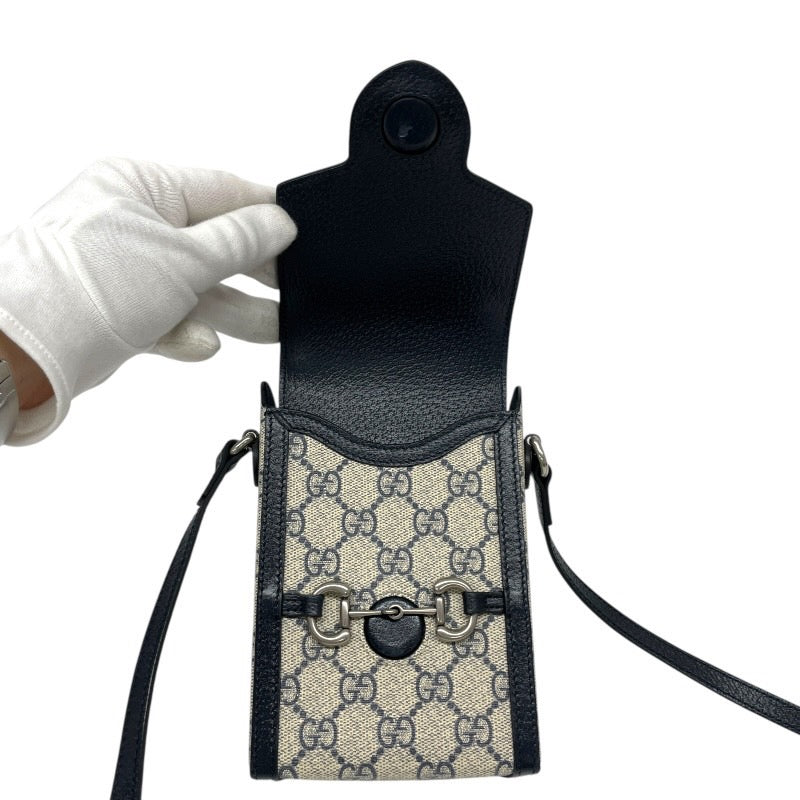 【GUCCI】グッチ GGスプリーム ポシェット 625615 ショルダーバッグ レディース ホースビット スマホポーチ レザー メンズ