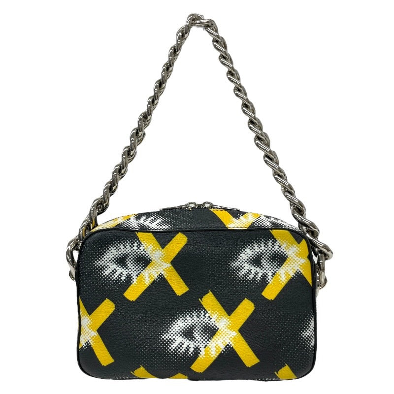 【PRADA】プラダ チェーンバッグ 1BA028 ショルダーバッグ レザー レディース ハンド 黒 ブラック 黄色 イエロー