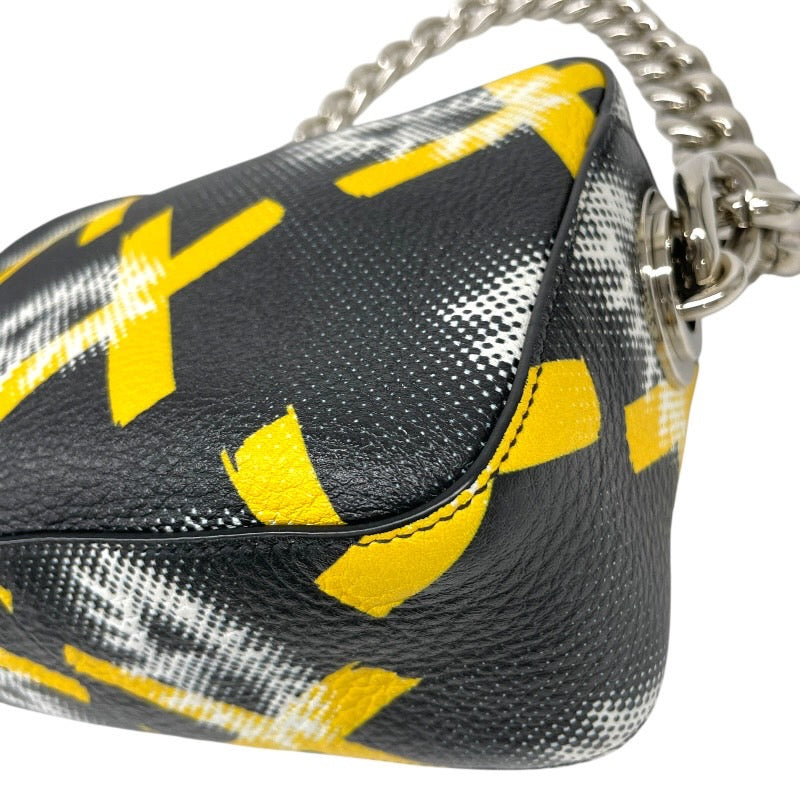 【PRADA】プラダ チェーンバッグ 1BA028 ショルダーバッグ レザー レディース ハンド 黒 ブラック 黄色 イエロー