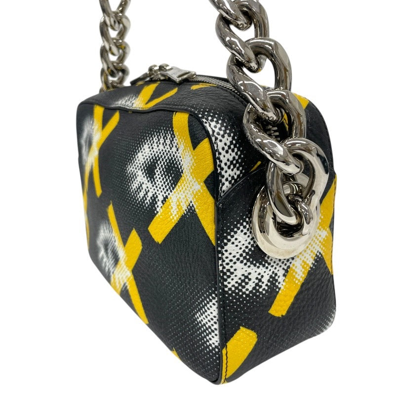 【PRADA】プラダ チェーンバッグ 1BA028 ショルダーバッグ レザー レディース ハンド 黒 ブラック 黄色 イエロー