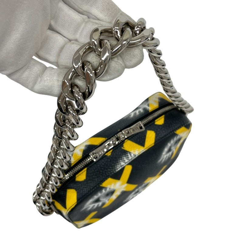 【PRADA】プラダ チェーンバッグ 1BA028 ショルダーバッグ レザー レディース ハンド 黒 ブラック 黄色 イエロー