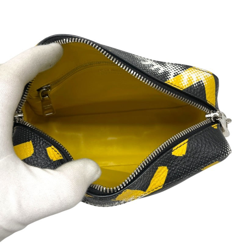 【PRADA】プラダ チェーンバッグ 1BA028 ショルダーバッグ レザー レディース ハンド 黒 ブラック 黄色 イエロー