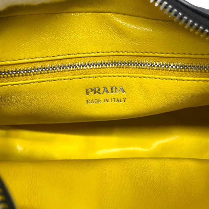 【PRADA】プラダ チェーンバッグ 1BA028 ショルダーバッグ レザー レディース ハンド 黒 ブラック 黄色 イエロー