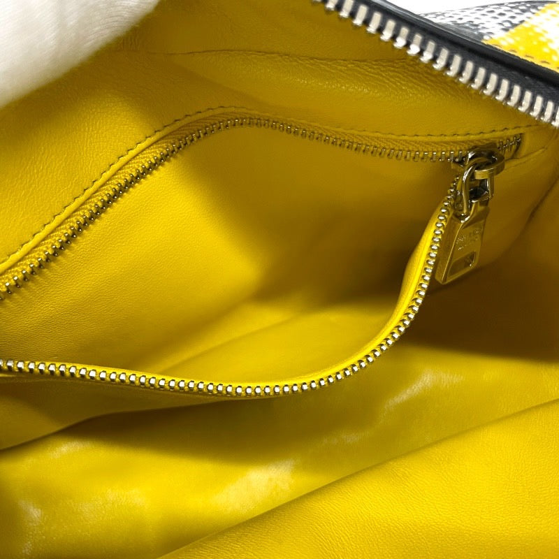 【PRADA】プラダ チェーンバッグ 1BA028 ショルダーバッグ レザー レディース ハンド 黒 ブラック 黄色 イエロー