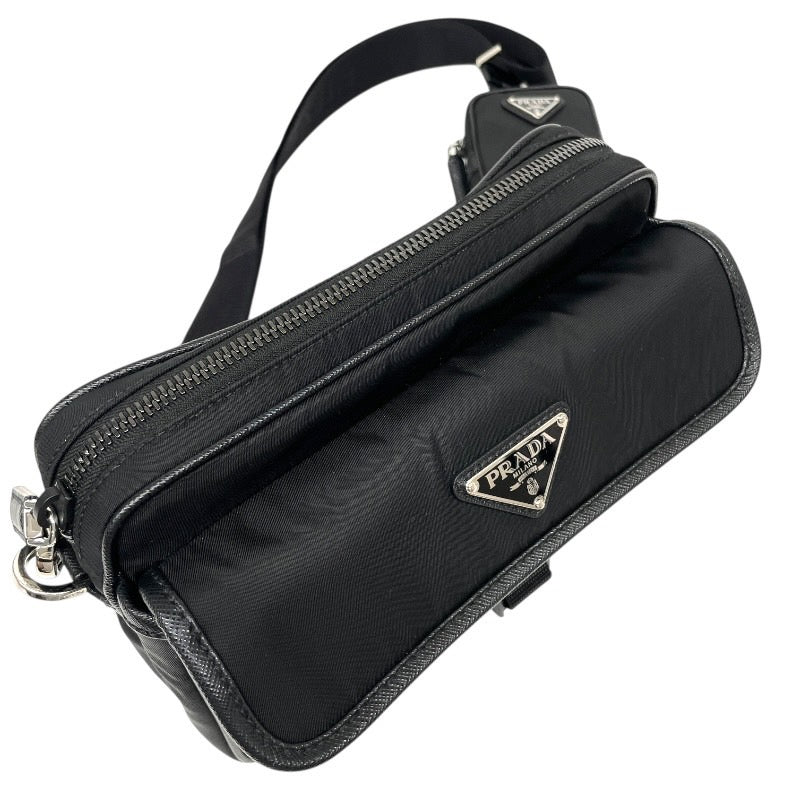 【PRADA】プラダ クロスボディ 2VH133 ショルダーバッグ ナイロン メンズ Re-nylon リナイロン サフィアーノ 黒 ブラック 現行モデル
