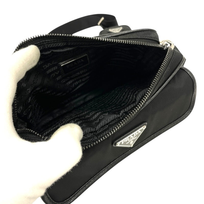 【PRADA】プラダ クロスボディ 2VH133 ショルダーバッグ ナイロン メンズ Re-nylon リナイロン サフィアーノ 黒 ブラック 現行モデル