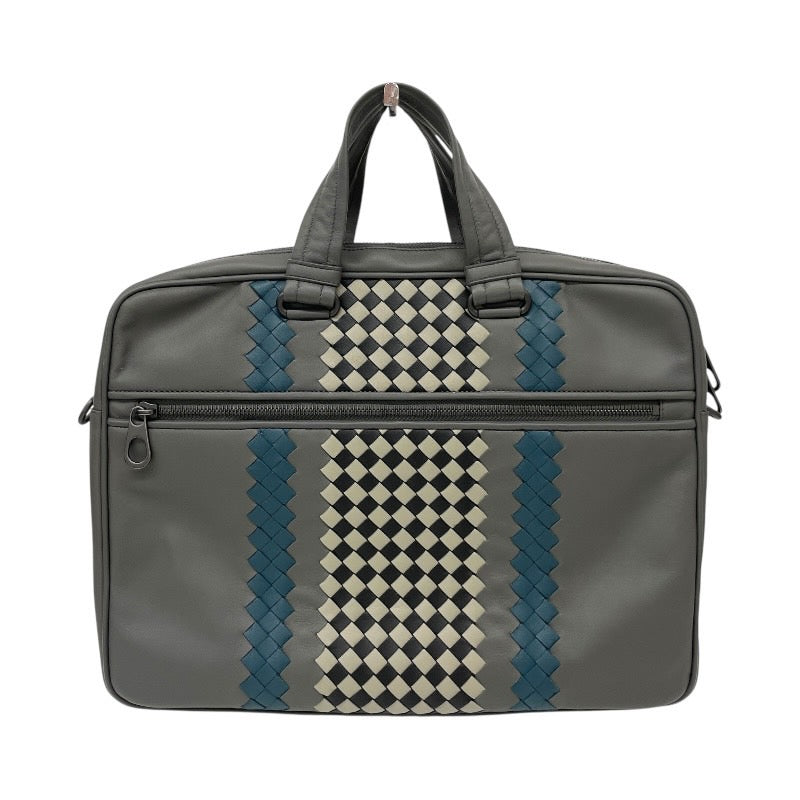 【BOTTEGAVENETA】ボッテガヴェネタ 2WAY ブリーフケース 548030 ビジネスバッグ レザー メンズ イントレチャート グレー 灰色
