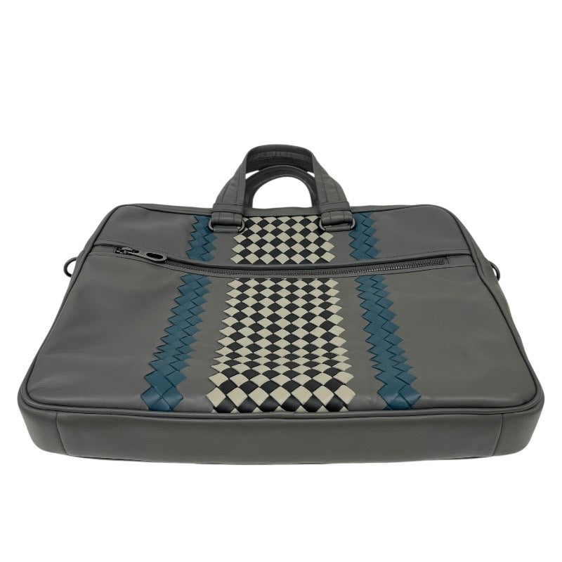 【BOTTEGAVENETA】ボッテガヴェネタ 2WAY ブリーフケース 548030 ビジネスバッグ レザー メンズ イントレチャート グレー 灰色