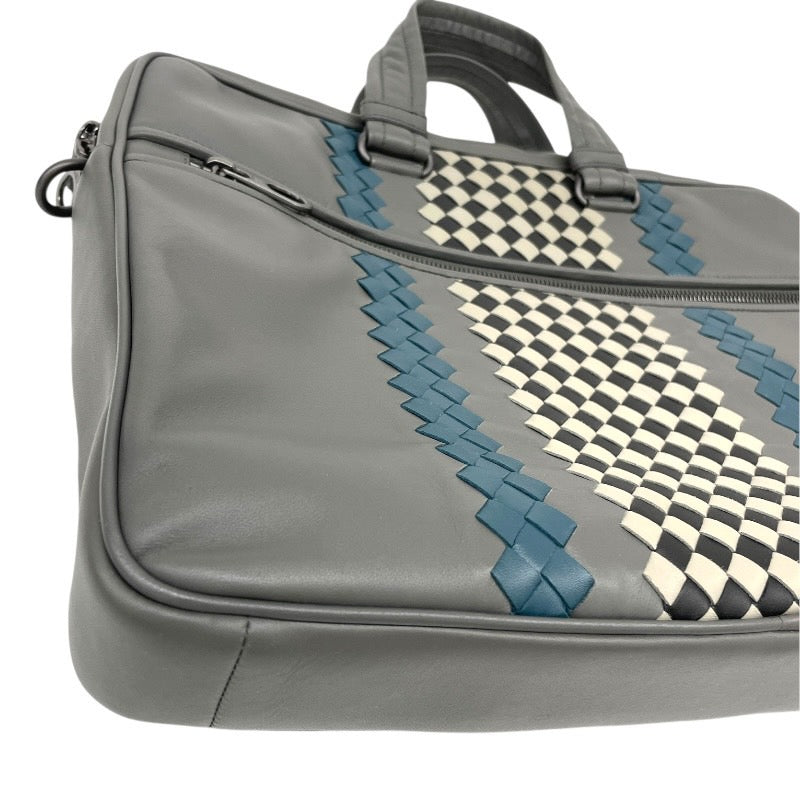 【BOTTEGAVENETA】ボッテガヴェネタ 2WAY ブリーフケース 548030 ビジネスバッグ レザー メンズ イントレチャート グレー 灰色