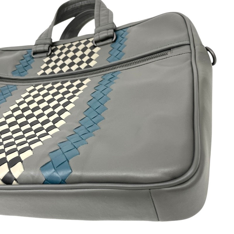 【BOTTEGAVENETA】ボッテガヴェネタ 2WAY ブリーフケース 548030 ビジネスバッグ レザー メンズ イントレチャート グレー 灰色