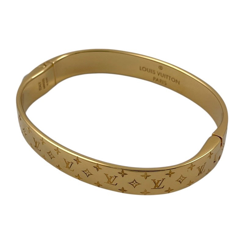 【LOUIS VUITTON】ルイ・ヴィトン カフ ナノグラム M00252 ブレスレット レディース サイズM モノグラム ゴールド バングル