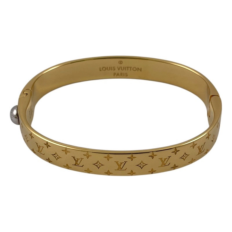 【LOUIS VUITTON】ルイ・ヴィトン カフ ナノグラム M00252 ブレスレット レディース サイズM モノグラム ゴールド バングル