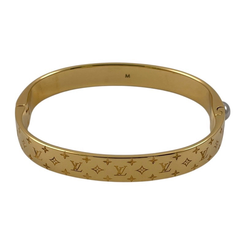 【LOUIS VUITTON】ルイ・ヴィトン カフ ナノグラム M00252 ブレスレット レディース サイズM モノグラム ゴールド バングル