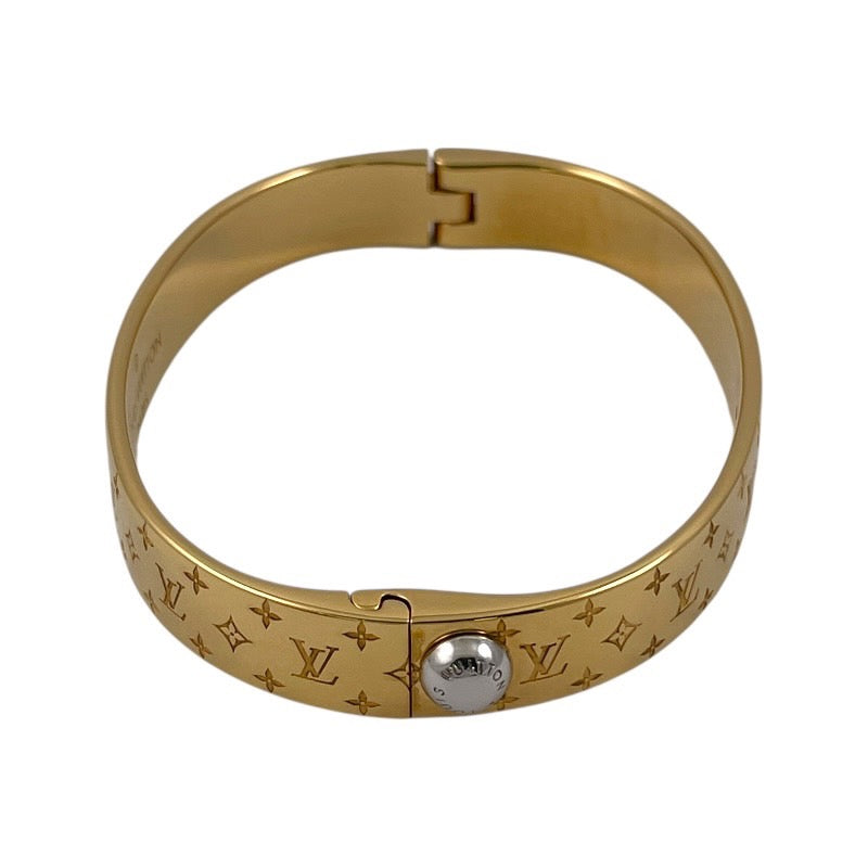 【LOUIS VUITTON】ルイ・ヴィトン カフ ナノグラム M00252 ブレスレット レディース サイズM モノグラム ゴールド バングル