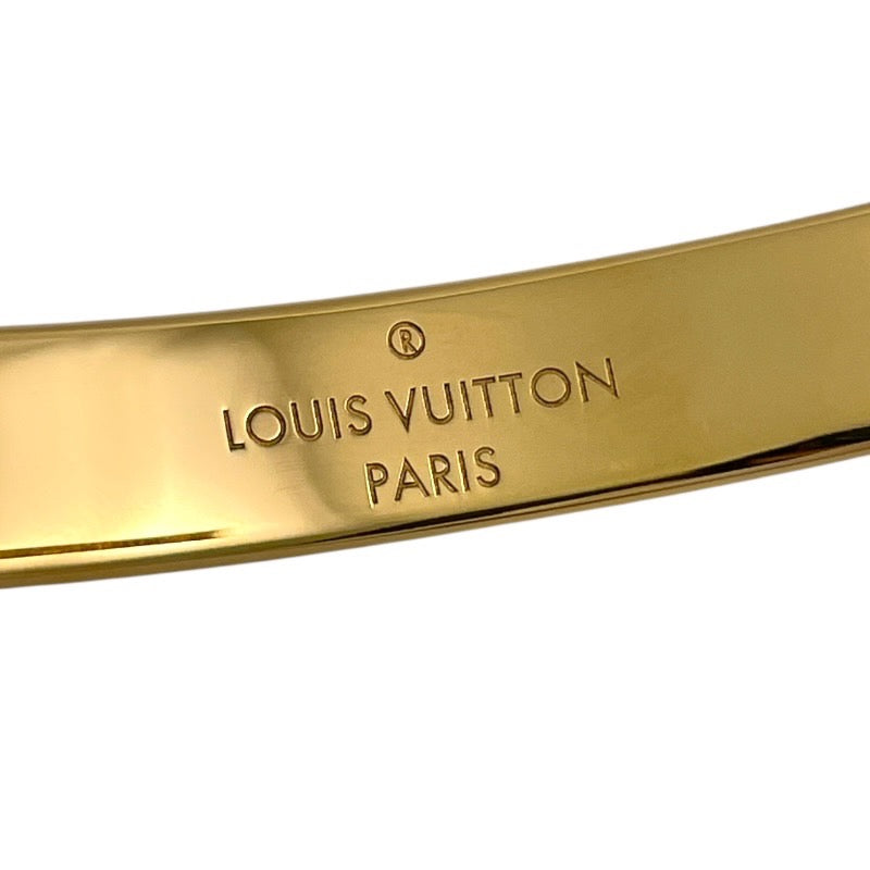 【LOUIS VUITTON】ルイ・ヴィトン カフ ナノグラム M00252 ブレスレット レディース サイズM モノグラム ゴールド バングル