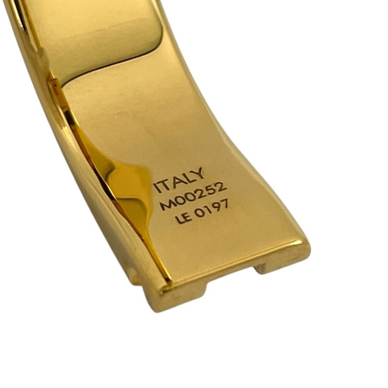 【LOUIS VUITTON】ルイ・ヴィトン カフ ナノグラム M00252 ブレスレット レディース サイズM モノグラム ゴールド バングル