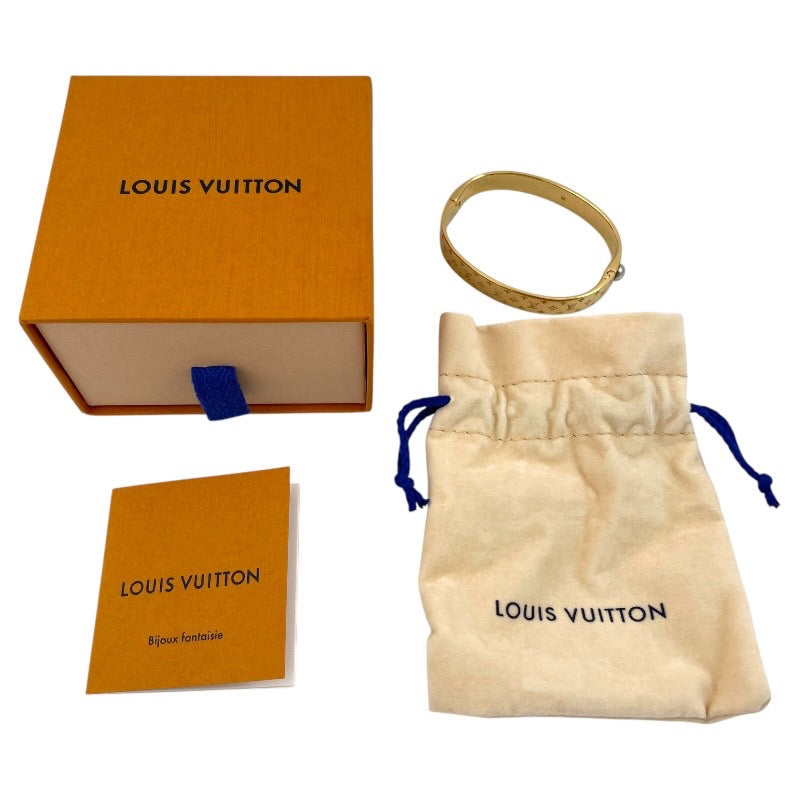 【LOUIS VUITTON】ルイ・ヴィトン カフ ナノグラム M00252 ブレスレット レディース サイズM モノグラム ゴールド バングル