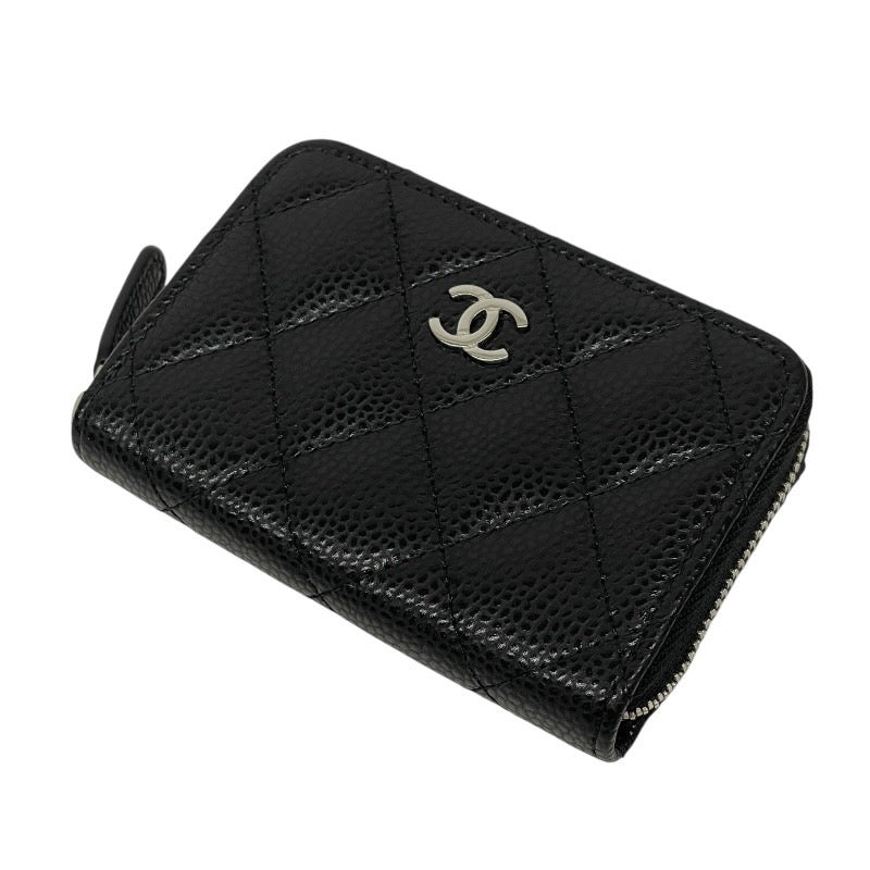 【未使用品】【CHANEL】シャネル マトラッセ クラシック ジップ コインパース AP0216 コインケース レザー レディース ランダムシール キャビアスキン 黒 ブラック ラウンドファスナー 新品未使用品