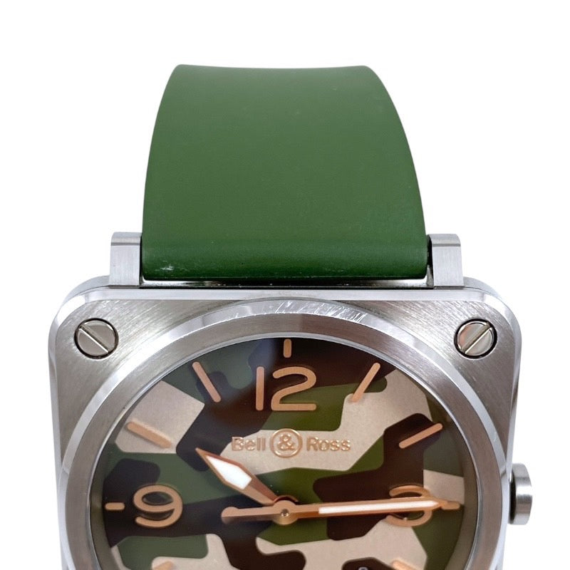 【Bell&Ross】ベル&ロス アヴィエーション BRS-64-S 腕時計 SS/ラバー メンズ BRS Green Camo