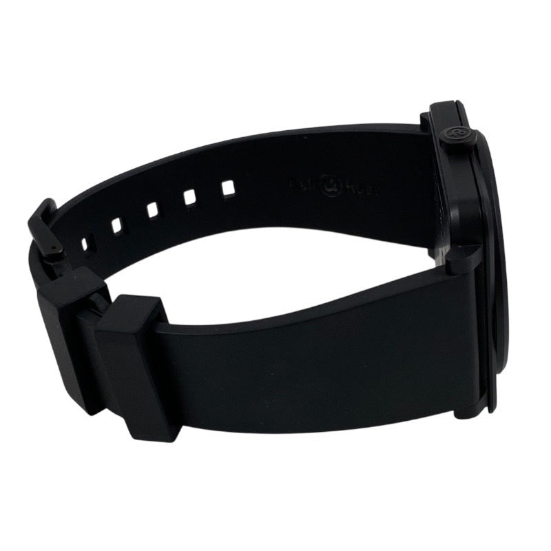 【Bell&Ross】ベル&ロス ブラックマット BRS-64-CMBL 腕時計 ラバー メンズ 黒 スモールセコンド