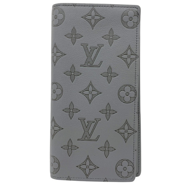 【LOUIS VUITTON】ルイ・ヴィトン ポルトフォイユ ブラザ M81335 長財布 レザー メンズ モノグラム シャドウ グレー 灰色