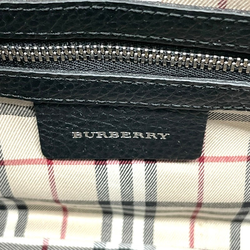 【BURBERRY】バーバリー ワンショルダー ショルダーバッグ レザー レディース 黒 ブラック オールレザー 本革 内側チェック
