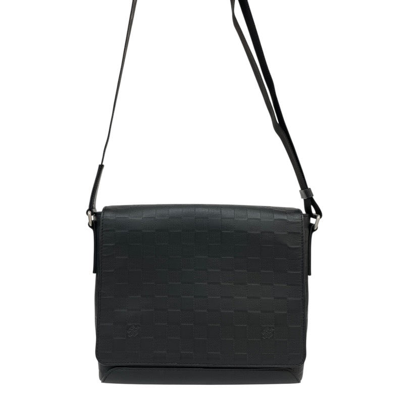 【LOUIS VUITTON】ルイ・ヴィトン ディストリクトPM N41033 ショルダーバッグ レザー メンズ ダミエアンフィニ 黒 ブラック オニキス