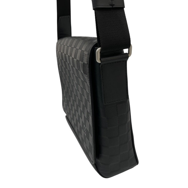 【LOUIS VUITTON】ルイ・ヴィトン ディストリクトPM N41033 ショルダーバッグ レザー メンズ ダミエアンフィニ 黒 ブラック オニキス