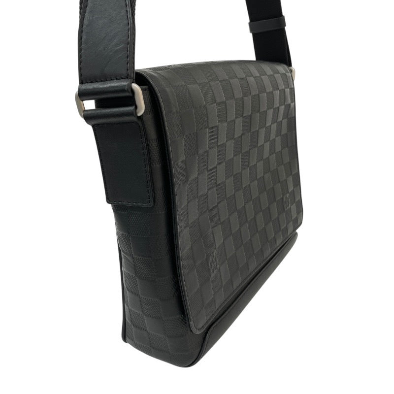 【LOUIS VUITTON】ルイ・ヴィトン ディストリクトPM N41033 ショルダーバッグ レザー メンズ ダミエアンフィニ 黒 ブラック オニキス