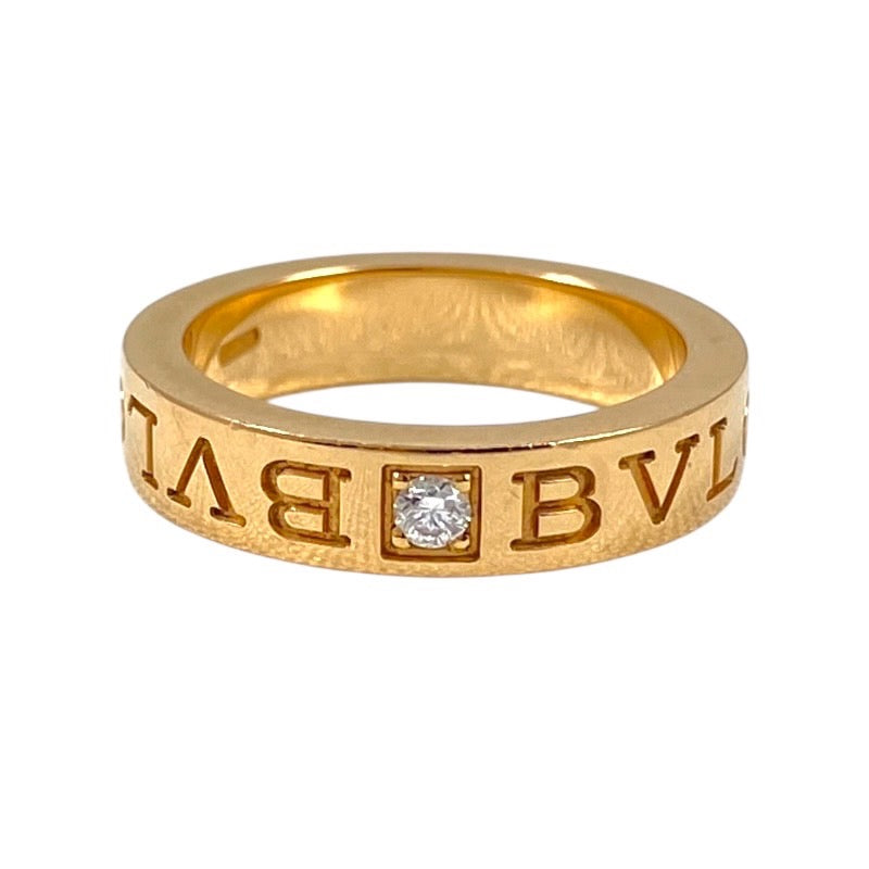 【BVLGARI】ブルガリ ダブルロゴ 1PD リング・指輪 K18ピンクゴールド レディース 7.5号 750 ダイヤモンド