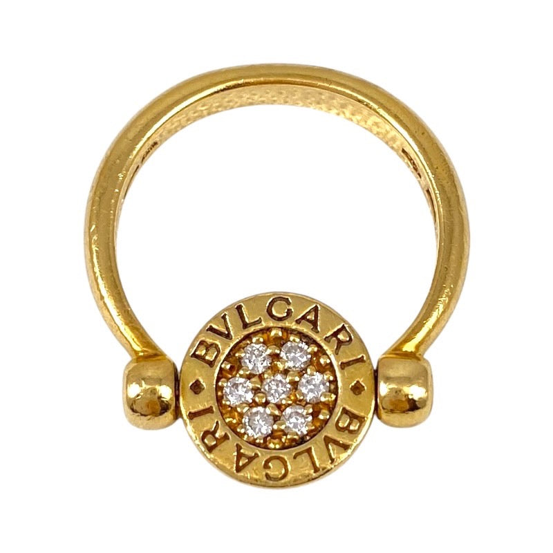 【BVLGARI】ブルガリ ブルガリブルガリ リング・指輪 K18イエローゴールド レディース 6号 750 フリップリング パヴェダイヤモンド